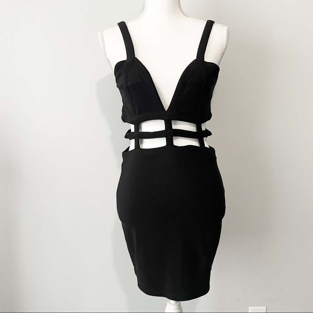 Tobi black cut out dress size large bodycon clubbing party festival